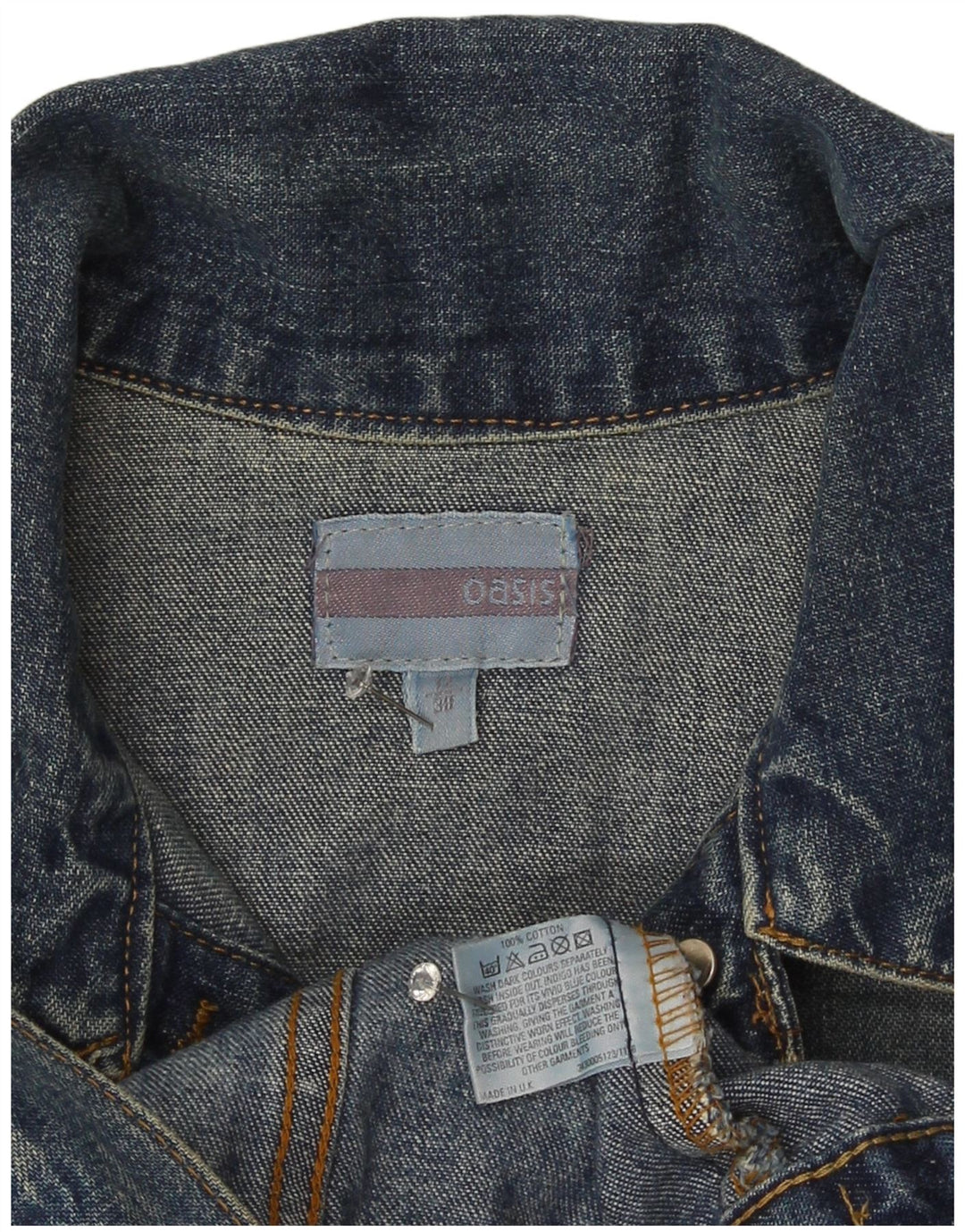 Jachetă de blugi Oasis pentru femei, UK 12, bumbac albastru mediu