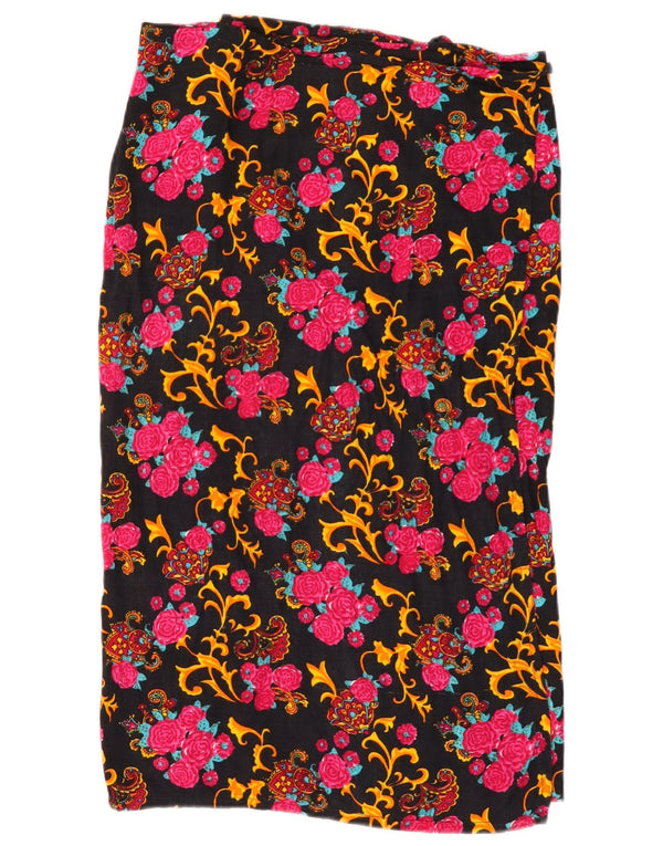 Fusta W32 Vintage pentru femei, poliester floral multicolor mare