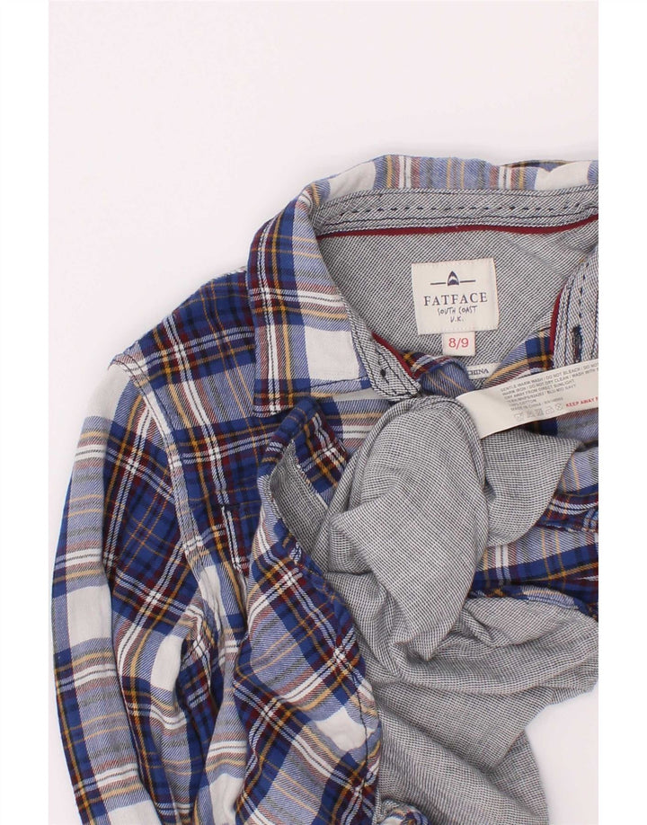 Cămașă Fat Face Băieți Flanel 8-9 Ani Bleumarin Bumbac Check