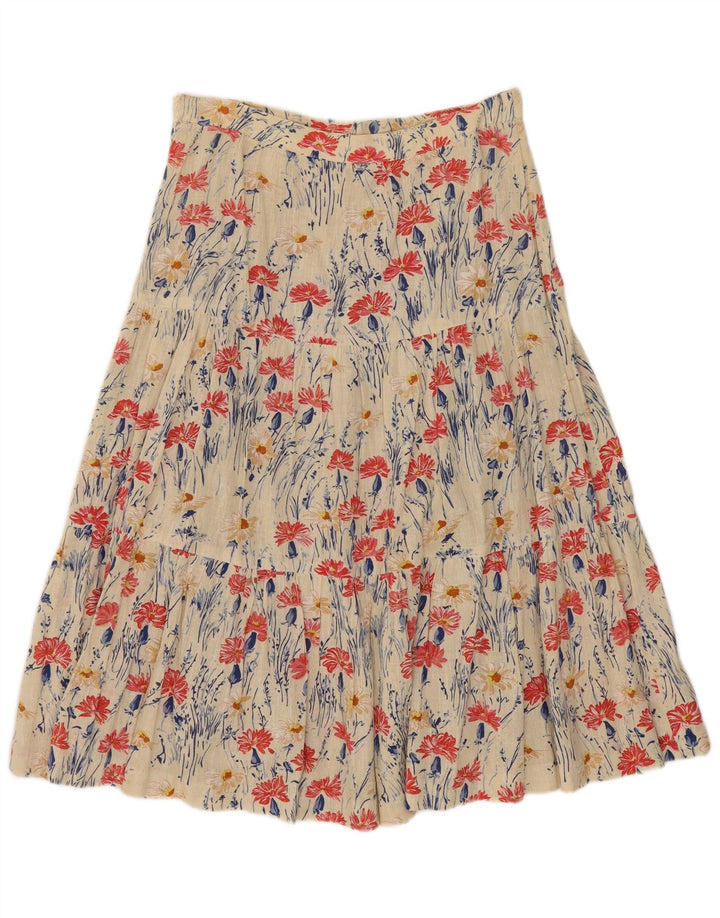 Fusta evazată pentru femei Vintage W28 Bej mediu Floral
