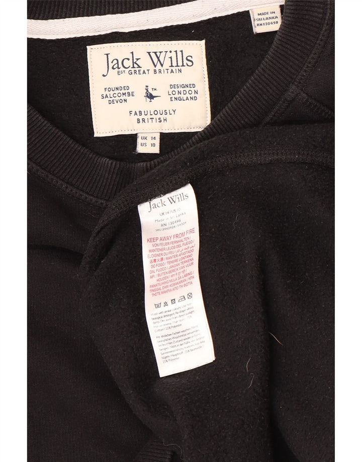 JACK WILLS Pulover de hanorac loose fit pentru femei UK 14, mare, negru, bumbac