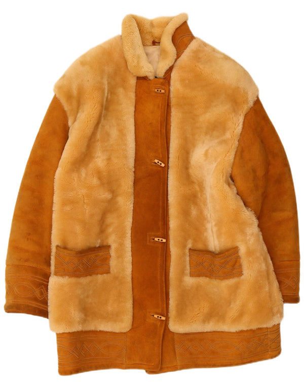 RUFF0 pardesiu supradimensionat pentru femei din blană artificială EU 44 XL maro acetat colorat