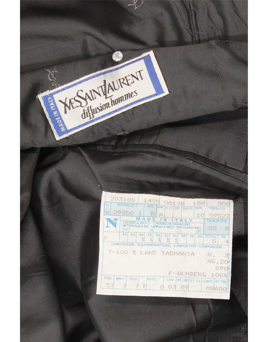 Jachetă blazer Yves Saint Laurent pentru bărbați IT 52 XL Lână gri