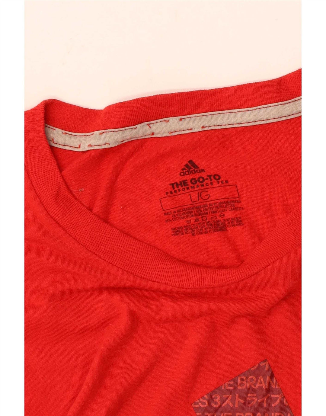 Tricou cu grafic Climalite Adidas pentru bărbați Top mare poliester roșu