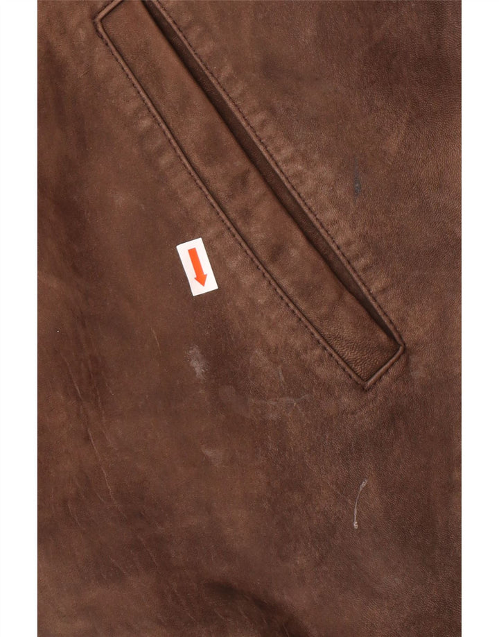 Jachetă din piele vintage pentru bărbați UK 42 XL din piele maro