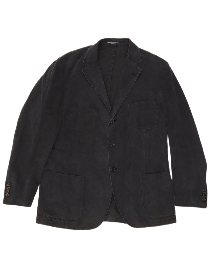 Jachetă Polo Ralph Lauren pentru bărbați, cu 3 nasturi, IT 54 XL, bumbac negru