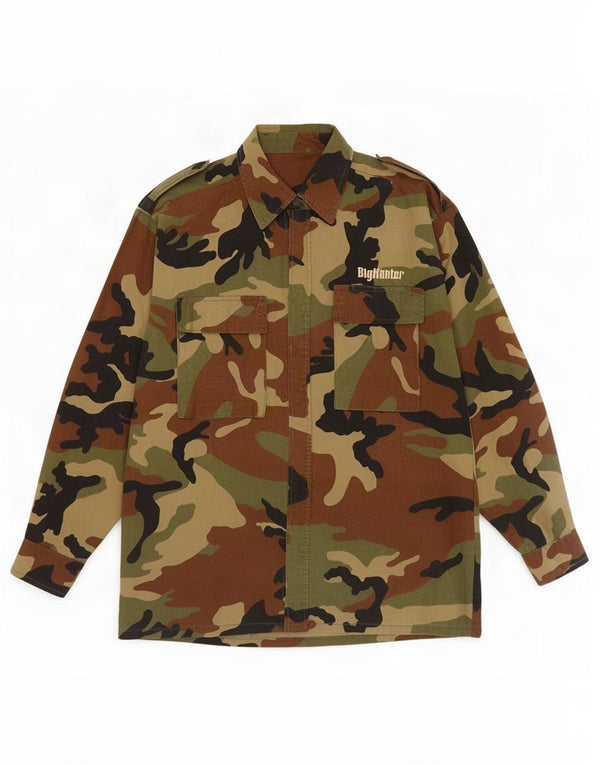 Big Hunter Mens Military Shirt Medium Multicoloured Camouflage Cotton