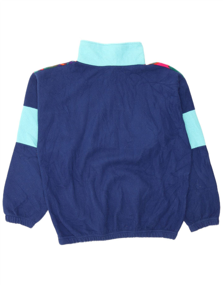 Pulover pentru bărbați VINTAGE, cu fermoar și gât, fleece, mare, bleumarin, camuflaj