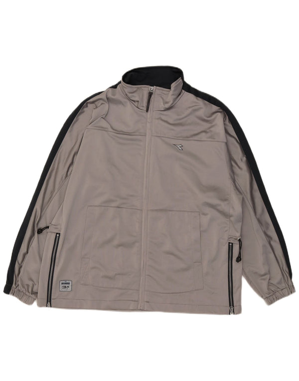 Jachetă de trening supradimensionată pentru femei Diadora UK 14, mare, gri Colorblock