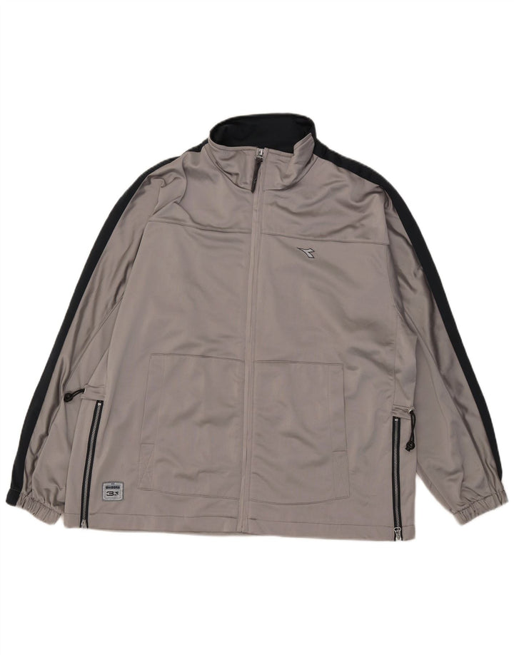 Jachetă de trening supradimensionată pentru femei Diadora UK 14, mare, gri Colorblock