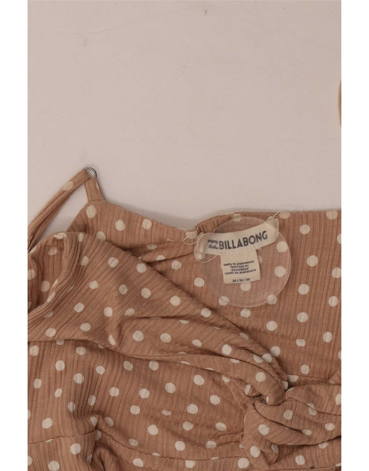 Rochie de soare fără mâneci pentru femei Billabong UK 12 mediu bej cu buline