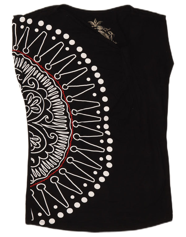 Tricou grafic Desigual pentru femei Top UK 12 Medium Black Paisley