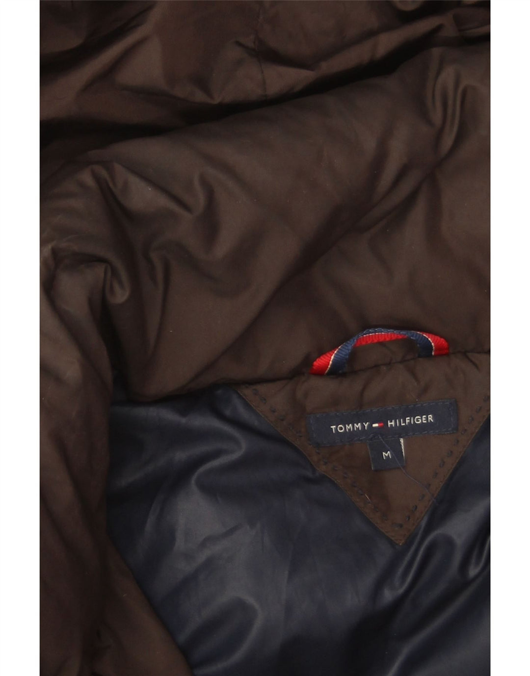 Palton căptușit cu glugă pentru femei Tommy Hilfiger UK 14 Poliester maro mediu