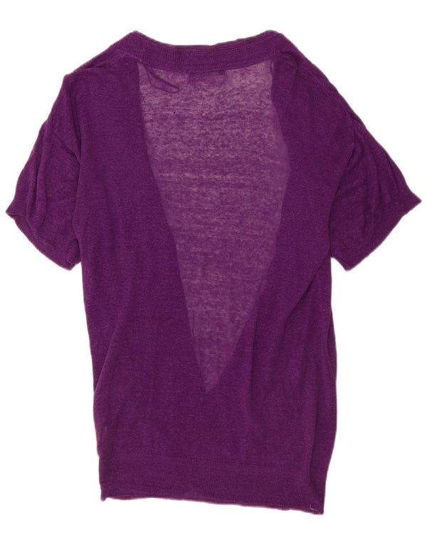 Pulover cardigan cu mânecă scurtă pentru femei Marks & Spencer UK 10 mic violet