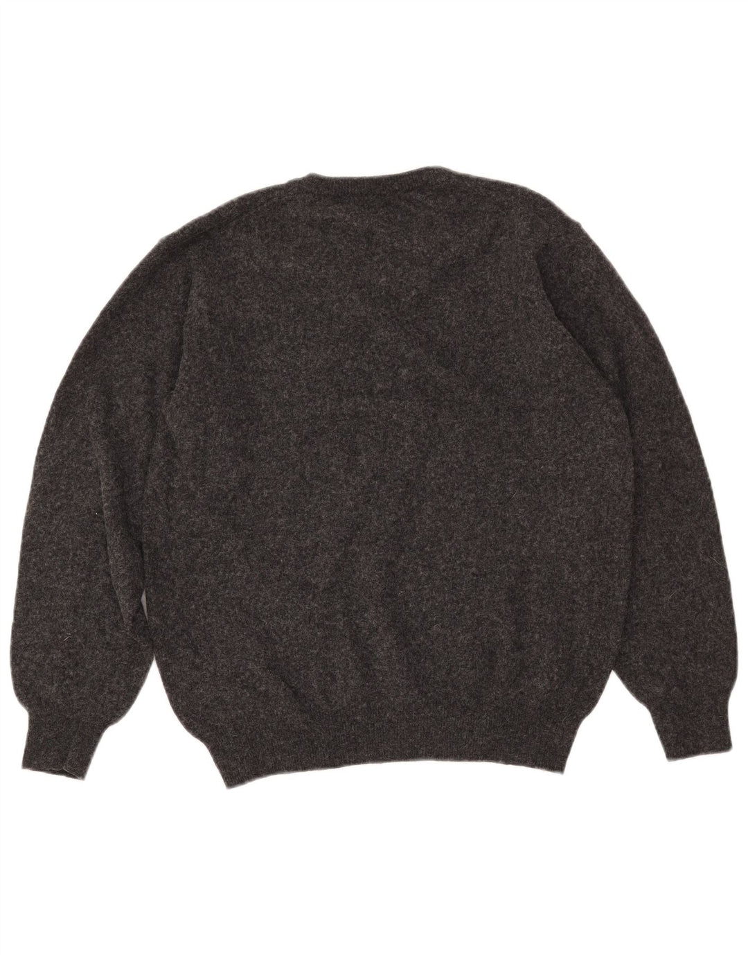 Pulover ZARA pentru bărbați, cu decolteu în V, lână, gri mediu