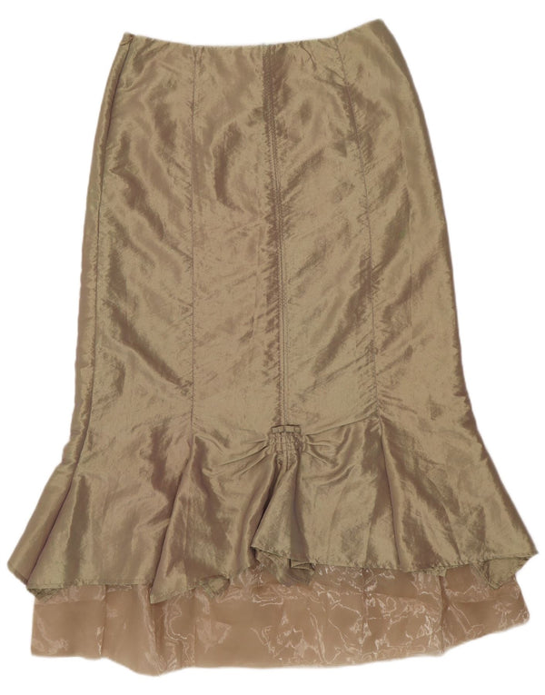 Fusta Maxi Trompeta SASHA pentru femei US 12 Large W32 Gold Nylon