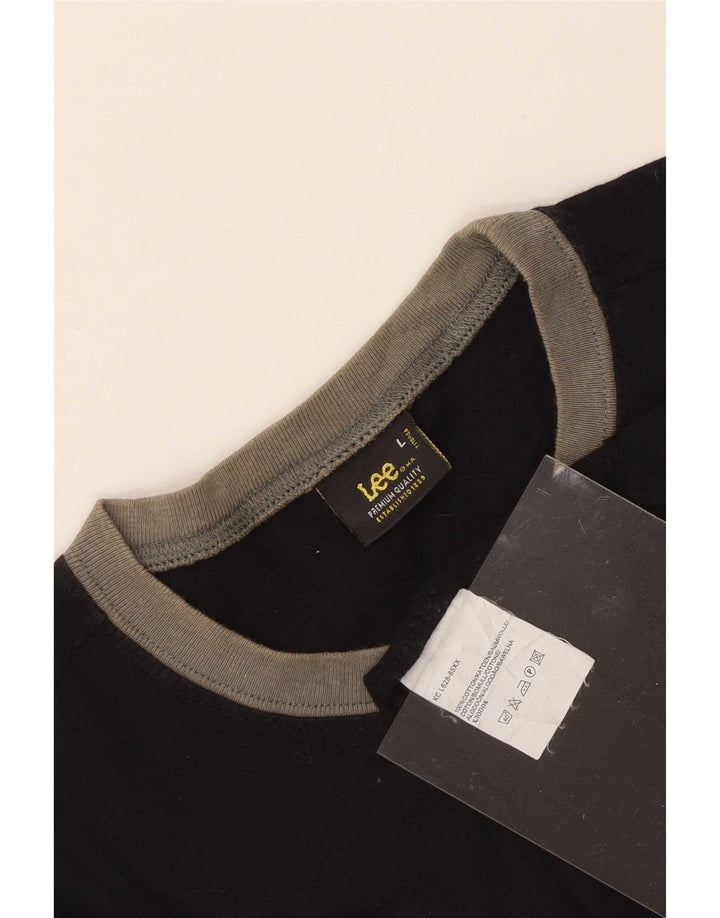 Tricou pentru bărbați Lee Top mare din bumbac negru