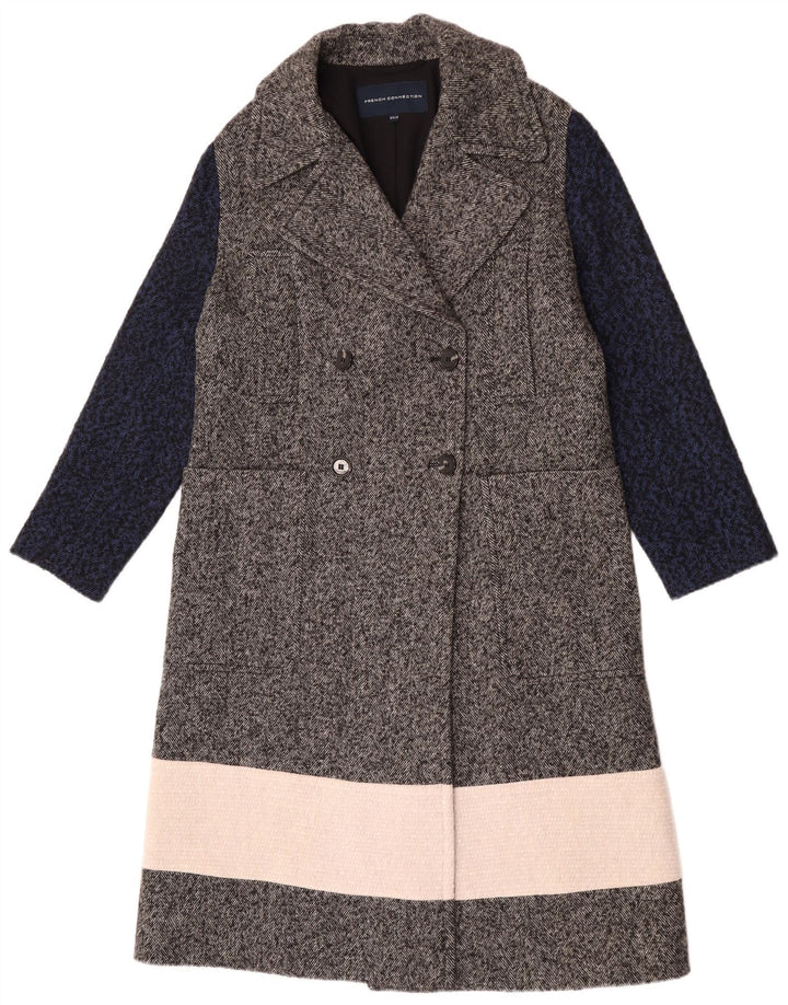 French Connection Palton dublu pentru femei UK 6 XS Gri Colorblock