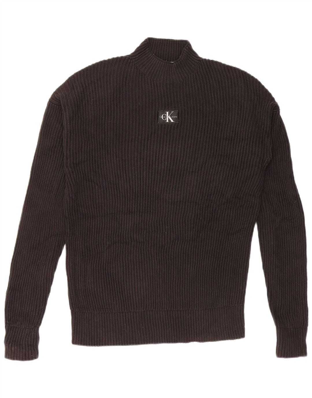 Calvin Klein Jeans Pulover pentru bărbați cu gât țestoasă, mare, negru