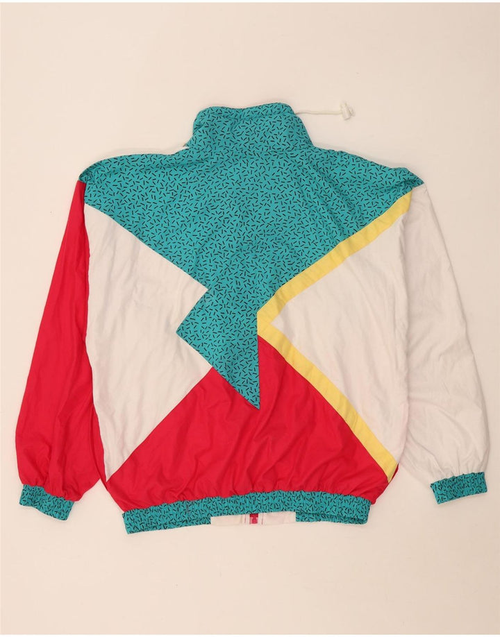 Jachetă vintage pentru bărbați, UK 38, mediu alb, poliester color bloc