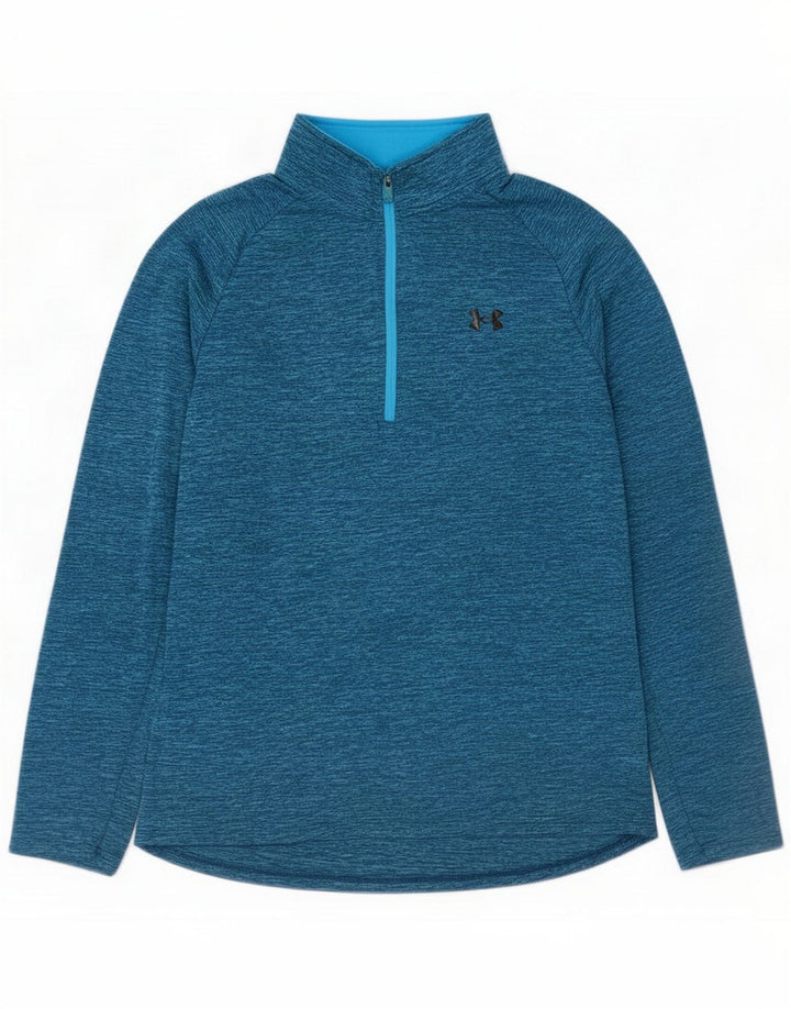 Under Armour Mens Zip Gât Pulover Trening Top Large Blue Flecked