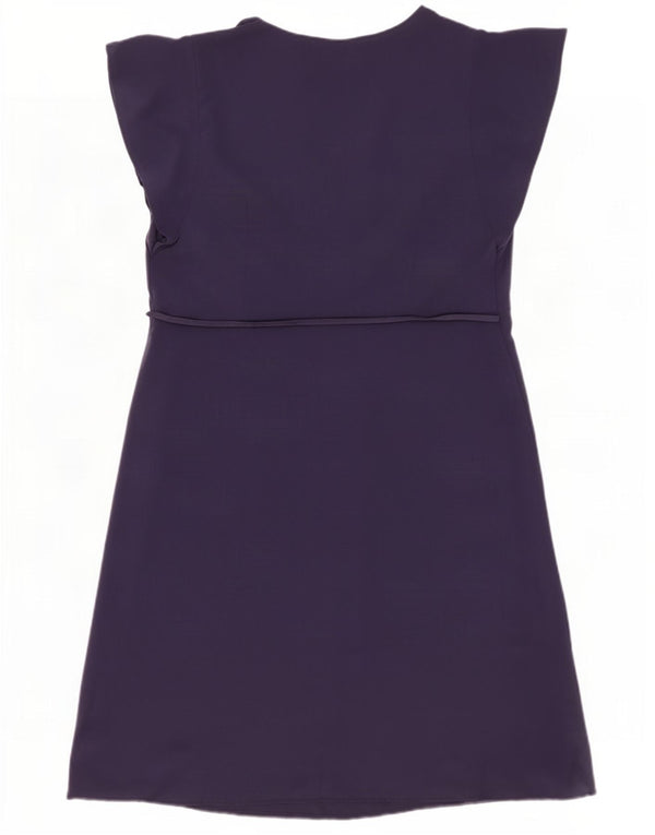 Marks & Spencer Womens A-Line Dress UK 16 Large Navy Blue Polyester