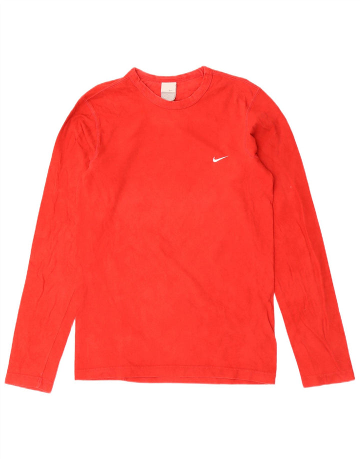 Top pentru bărbați Nike cu mânecă lungă UK 36/38 mic, roșu, bumbac