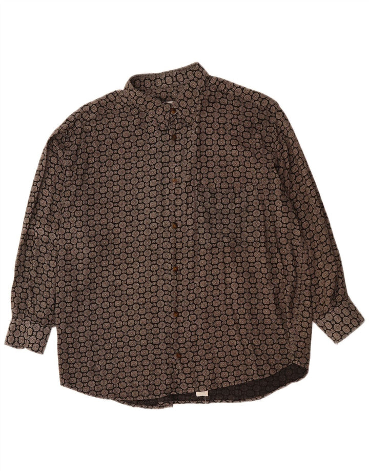 GP. BELLINI & COMPANY Cămașă pentru bărbați Viscoză geometrică neagră medie