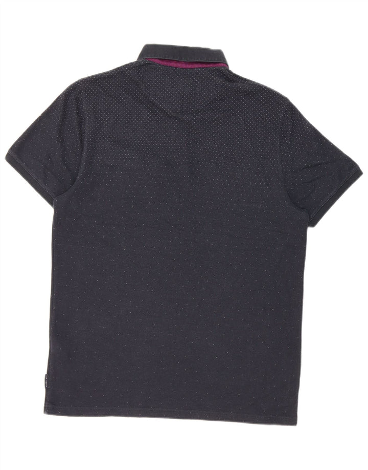 Tricou polo pentru bărbați Ted Baker Mărimea 3, bumbac cu pete, albastru marin mediu