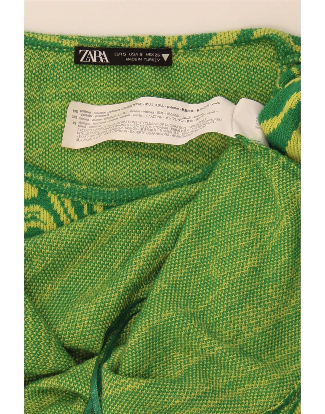 Rochie de decupat cu model abstract Zara UK 8 Mic verde