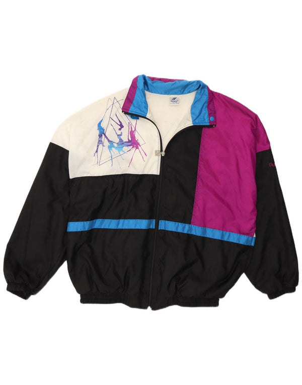 Jachetă de top pentru trening grafic Rucanor pentru bărbați UK 38/40 Medium Black Colorblock