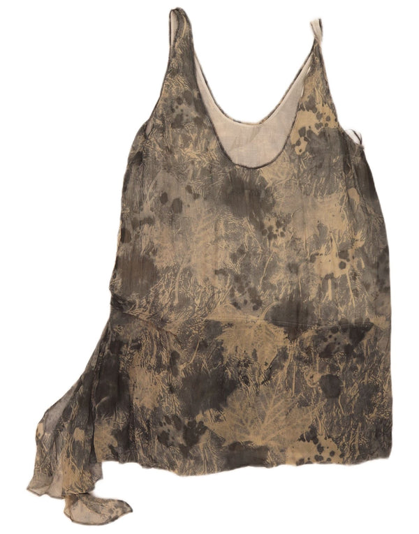 Top cu tunică asimetrică fără mâneci Zara pentru femei UK 12, gri mediu Tie Dye
