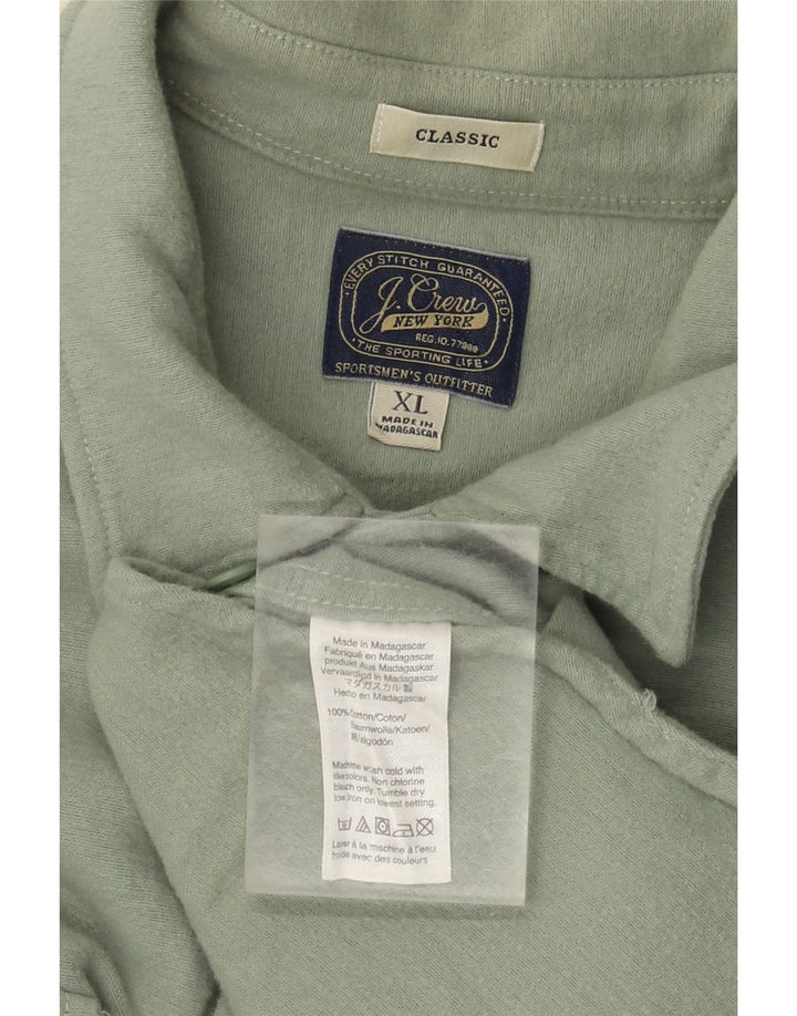 Cămașă clasică de flanel pentru bărbați J. CREW, bumbac verde XL