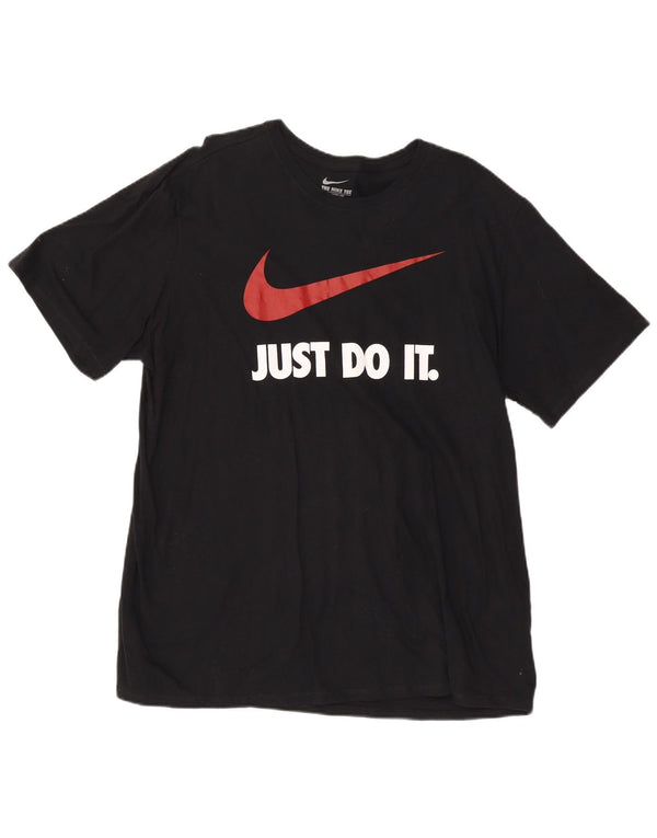 Tricou grafic Nike pentru bărbați, cu croială atletică, 2XL, bumbac negru