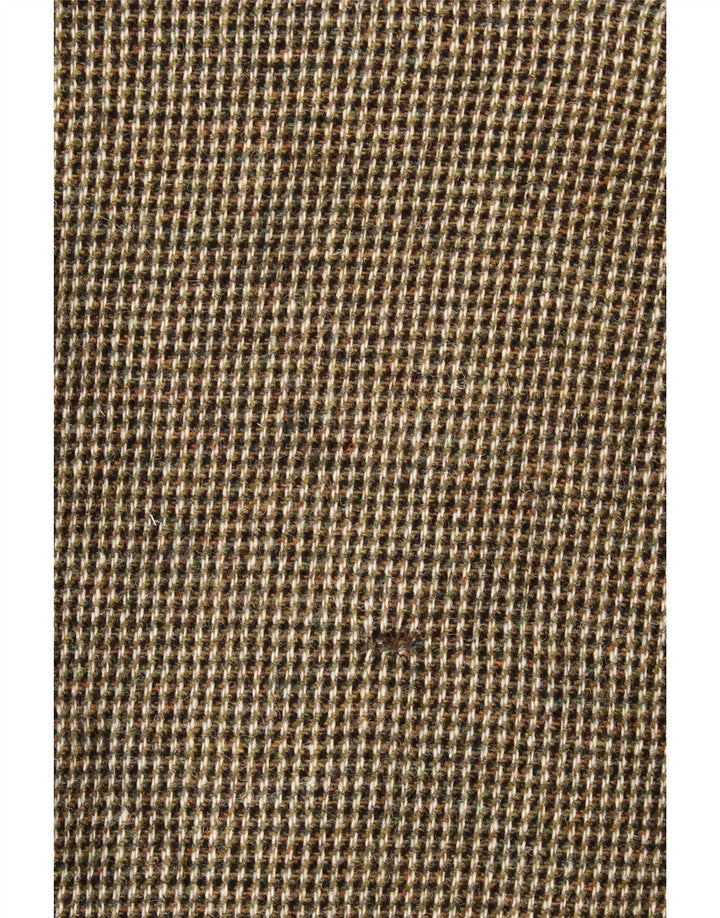 Jachetă pentru bărbați Harris Tweed cu 3 nasturi, UK 40, lână nouă, cu carouri, maro