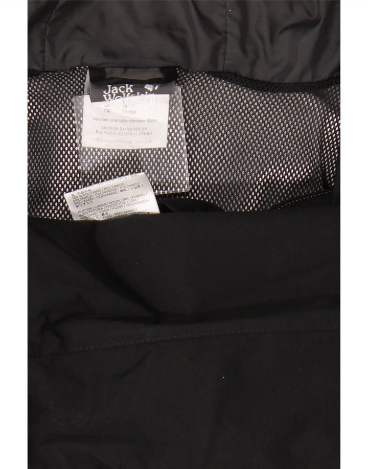 Jack Wolfskin Jachetă de ploaie cu glugă pentru femei UK 16 Poliamidă neagră mare