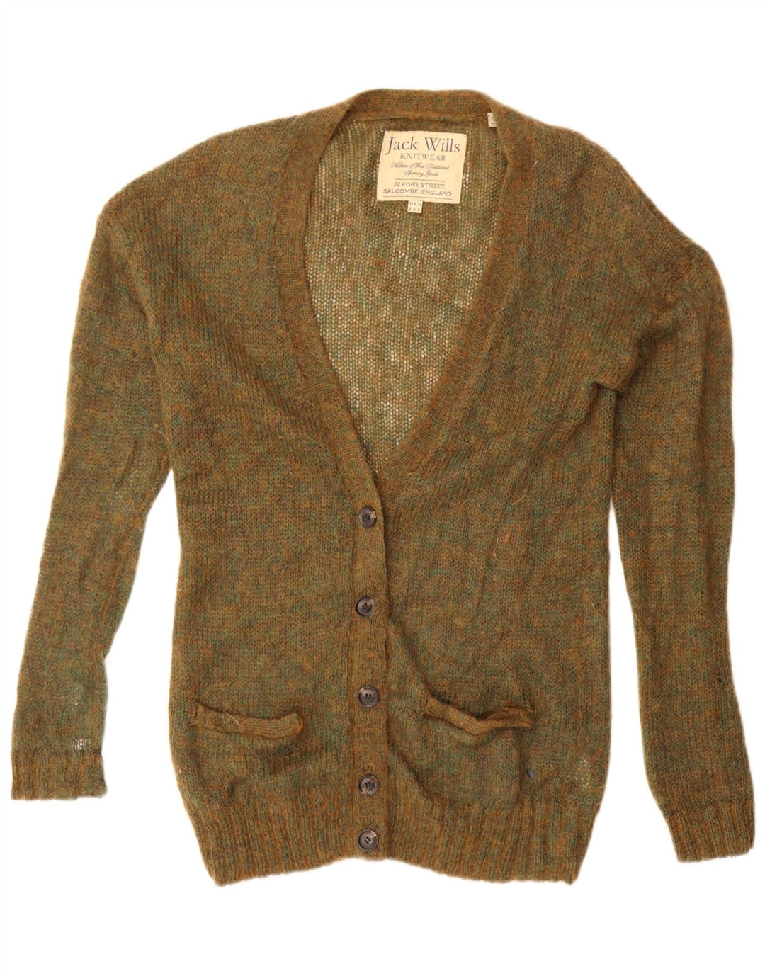 Jack Wills Pulover cardigan supradimensionat pentru femei UK 12 Medium Khaki Flecked