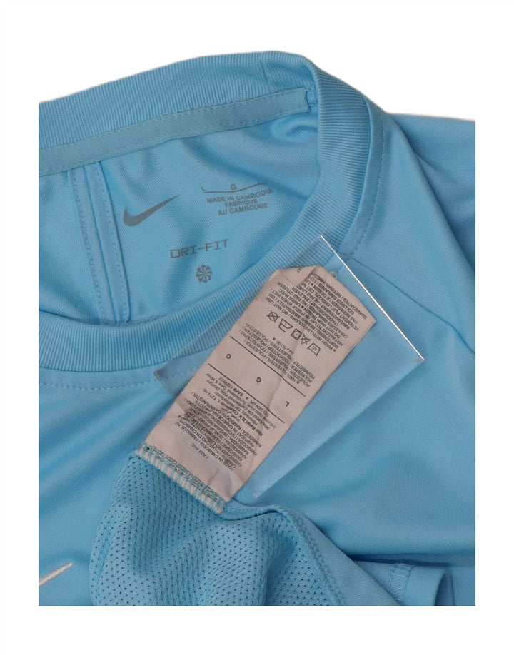 Tricou NIKE Dri Fit pentru bărbați Top mare, albastru, poliester color bloc