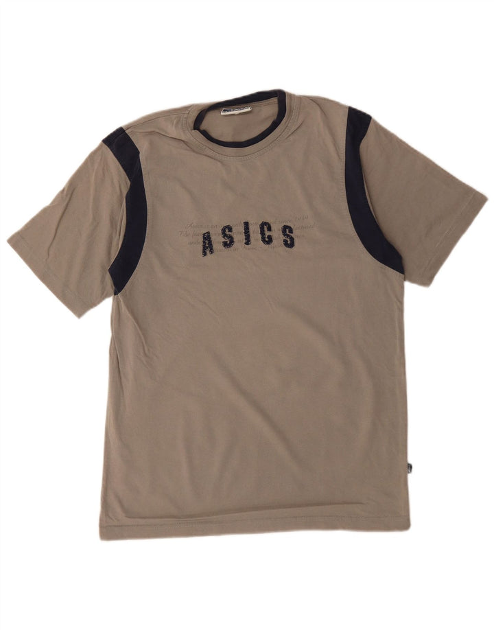 Tricou grafic Asics pentru bărbați Top mic, gri, bumbac color bloc