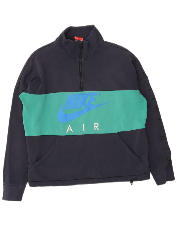 Hanorac grafic pentru bărbați Nike Pulover mare, albastru bleumarin, bumbac color bloc