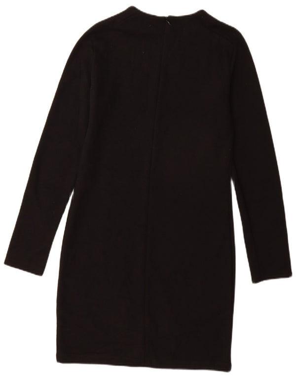 Zara Womens Jumper Dress UK 12 Medium Black Cotton