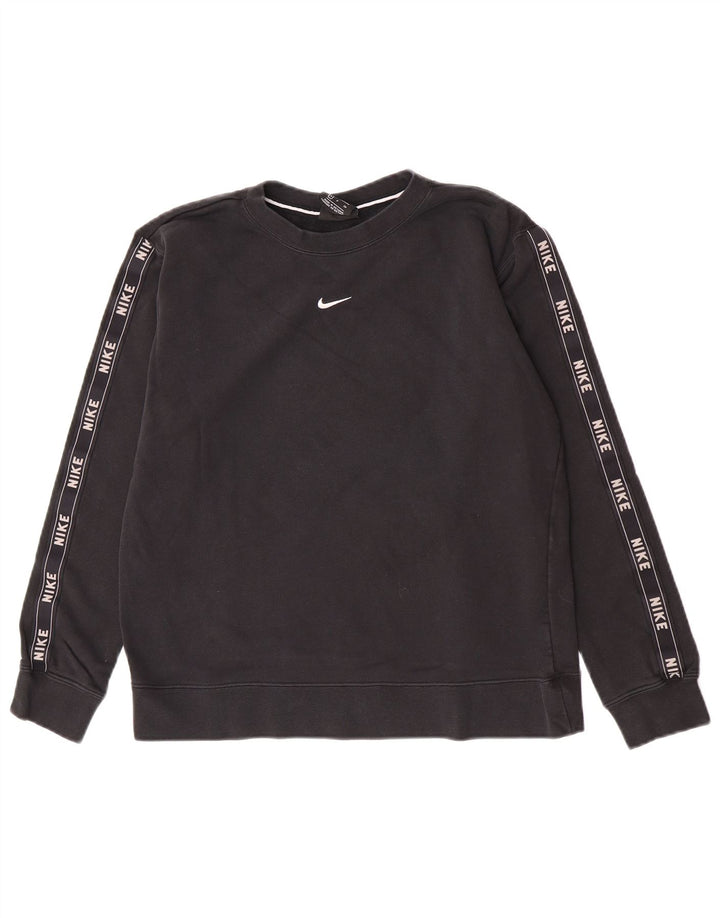 Pulover supradimensionat cu grafic Nike pentru femei UK 10 Mic Negru