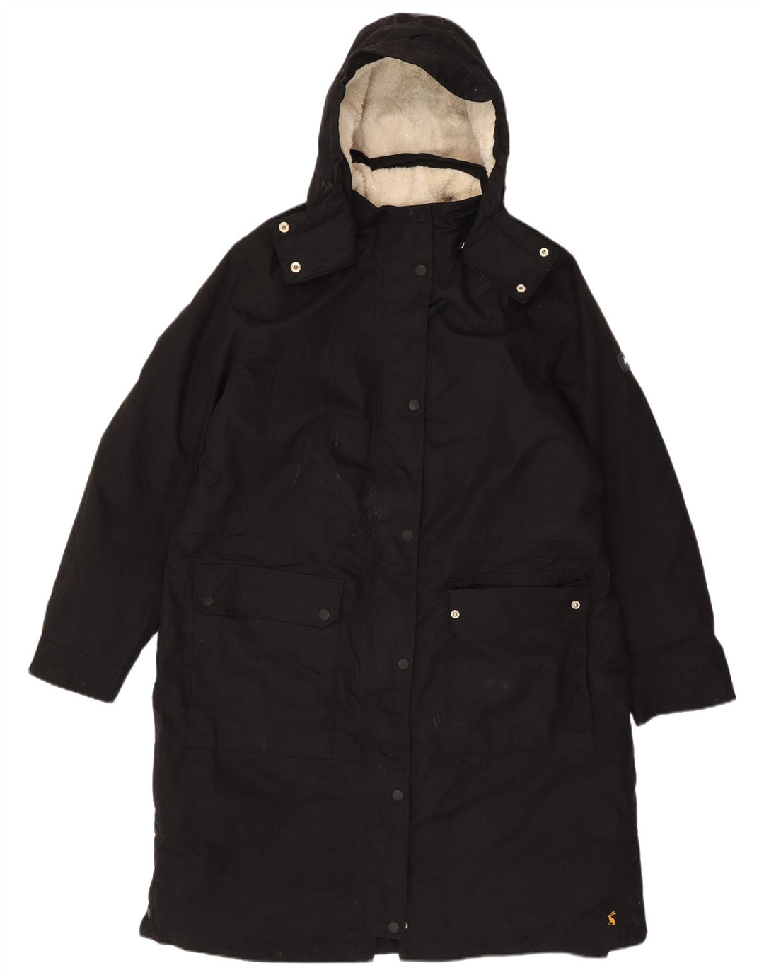 Jachetă parka cu glugă Joules pentru femei UK 18 XL poliester negru