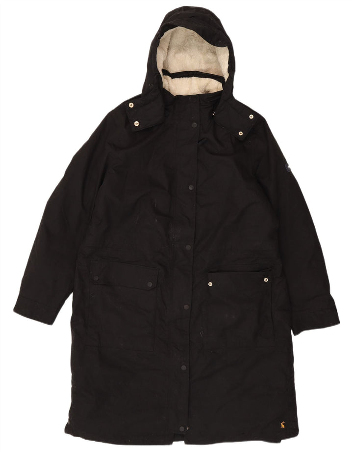 Jachetă parka cu glugă Joules pentru femei UK 18 XL poliester negru