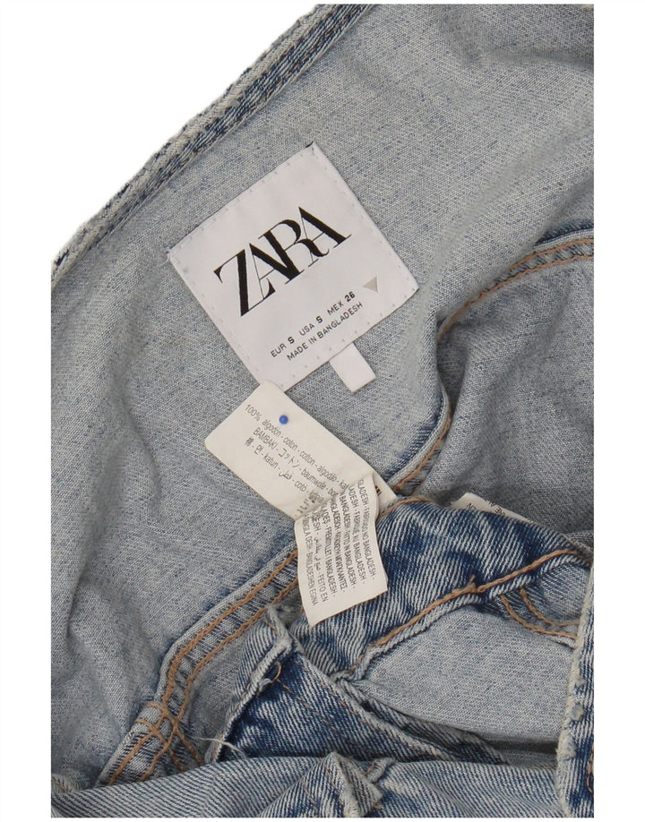 Costum pentru femei Zara din denim învechit UK 10 Bumbac albastru mic