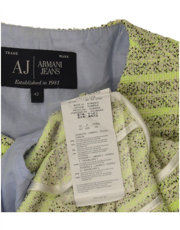 ARMANI JEANS Jachetă Blazer Crop 5 Buttons pentru femei IT 42 Medium Green Dunge