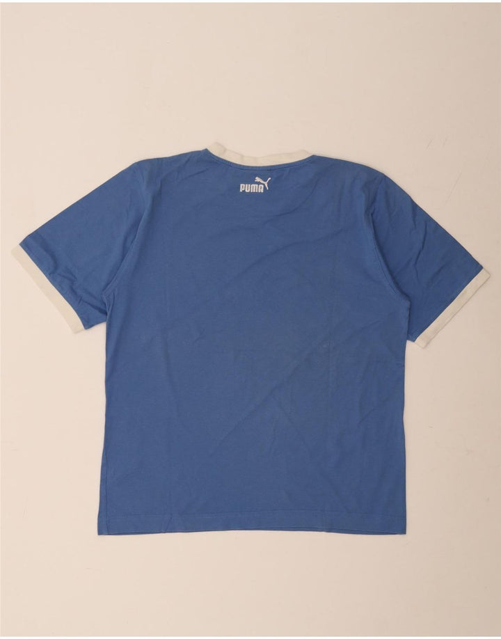 Tricou grafic Puma pentru bărbați Top mare, albastru, bumbac