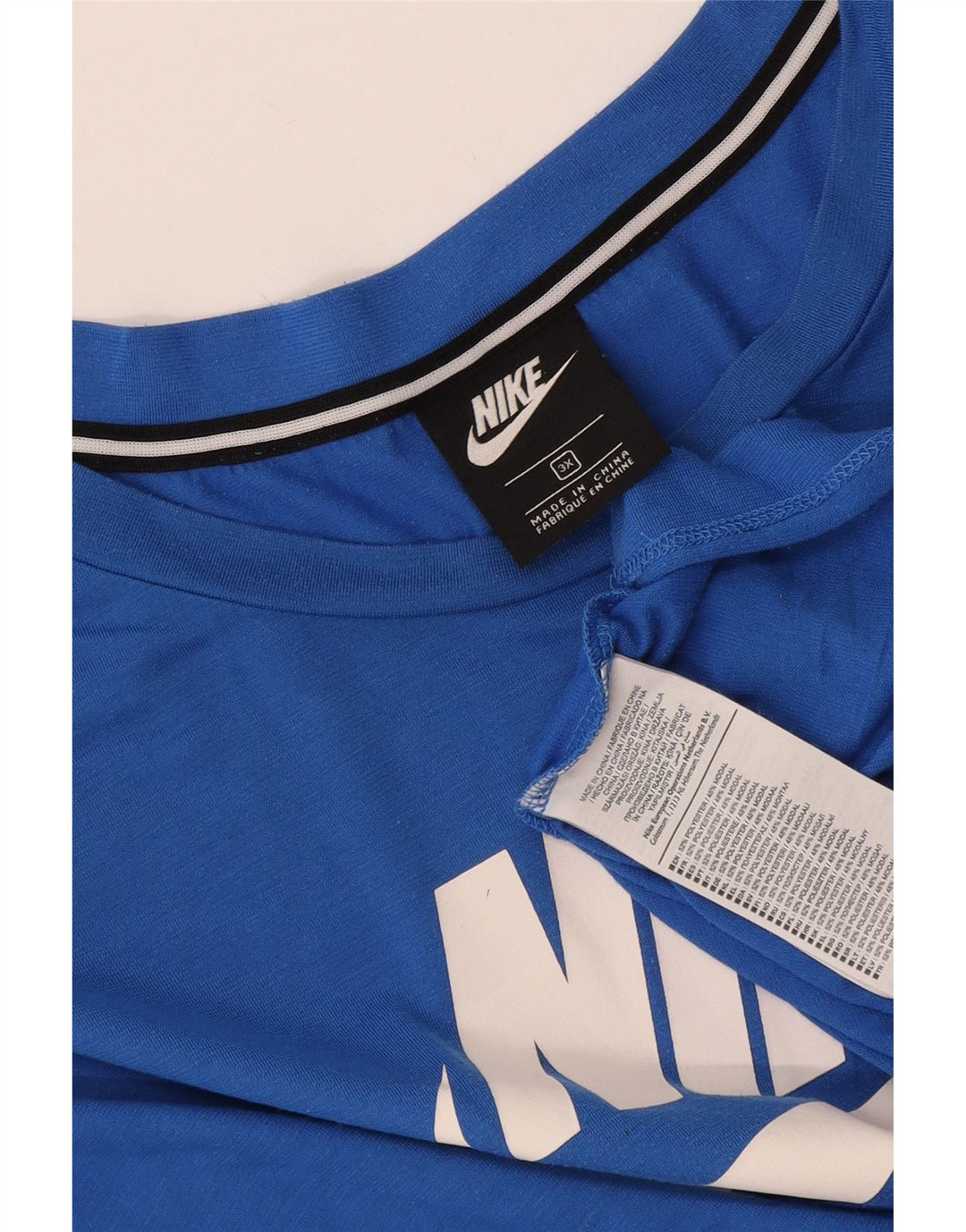 Tricou grafic Nike pentru femei Top UK 22 3XL Albastru Poliester