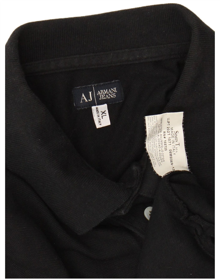 ARMANI JEANS Tricou Polo XL Bumbac Negru