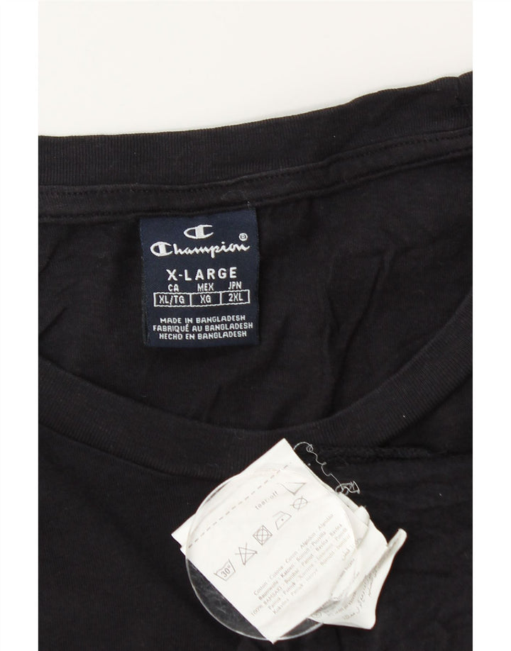 Tricou grafic pentru bărbați CHAMPION Top XL bumbac negru